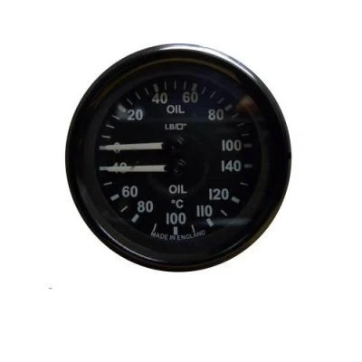 Mocal Oil Temperature/Pressure 40-140C/0-100PSI Mechanical Gauge - Black Face - Picture 1 of 2