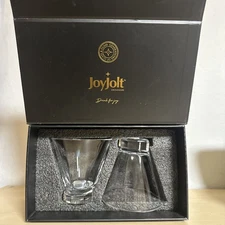 JoyJolt Octagon Aqua Vitae 8.6 oz Crystal Martini Glasses, Clear (