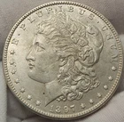1897 P Morgan Silver Dollar, AU, 90% Silver US Coin, Morg-9743p
