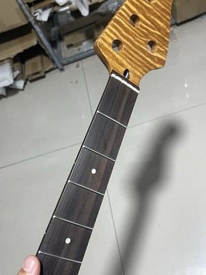 5 strings SS 21 frets 4a+ Roasted flame Maple Electric bass neck 34 Rosewood