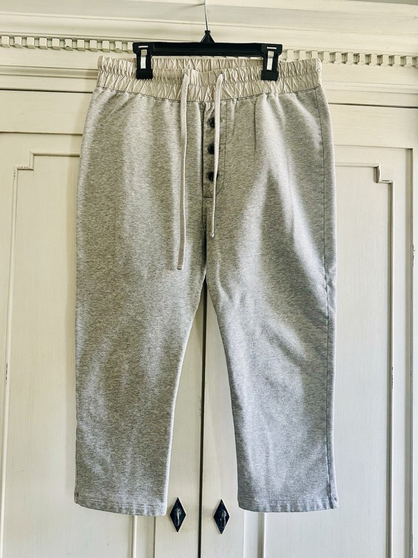 James Perse French Terry Cropped Sweatpants Sz 1 Gray High Rise Made In USA