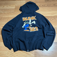 Y2K RARE Blink 182 Skankin Bunny 2009 Full Zip Navy Hoodie