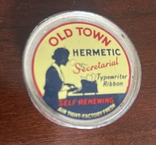 Vintage OId Town Hermetic Typewriter Ribbon Key Top Tin SEALED thumbnail