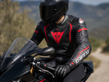 Dainese Black & Red Cowhide Leather Motorcycl...