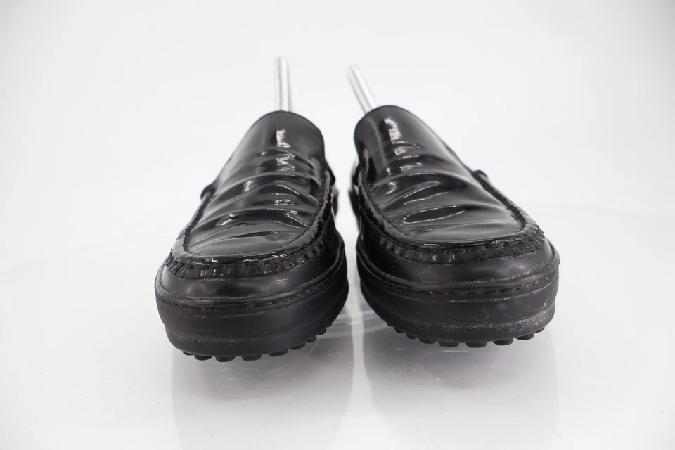Современные женские черные лакированные кожаные мокасины туфли для вождения размер 39 сделано в Италии - Изображение 2 из 4