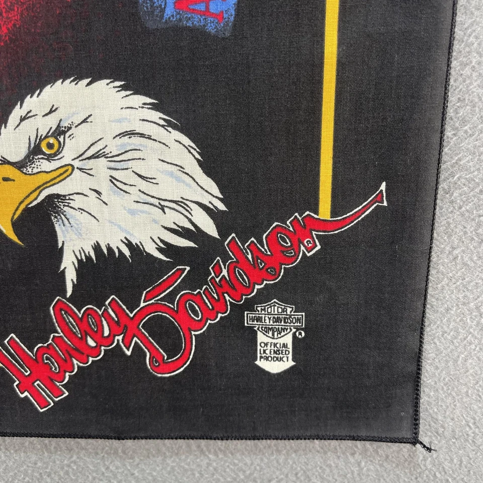 Harley-Davidson Bandana American Glory Eagle Bar Shield De Colección Hecho en EE. UU. Años 90 Foto 2 de 4