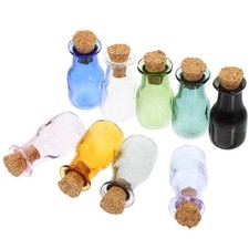 9Pcs Mini Glass Bottles with Cork Stoppers for Crafting and Home Decor