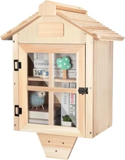 Little Library Box Outdoor Free Library Kit,Double Literature Little Library wit