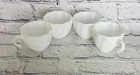 Vintage Hazel-Atlas Alpine White Milk Glass Swirl Punch Cup Replacement Lot Of 4