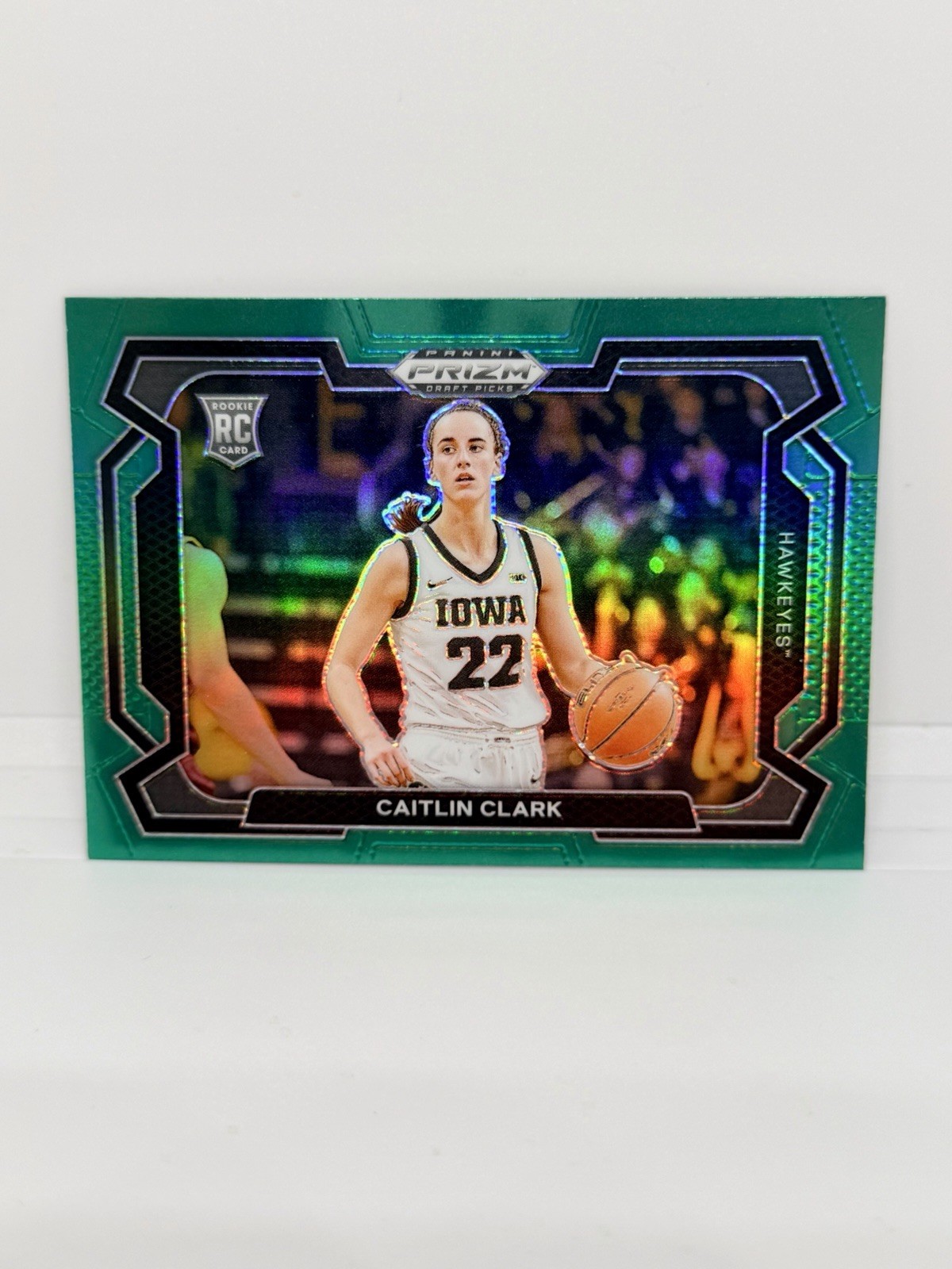 CAITLIN CLARK Rookie 2024-25 Prizm Draft Picks Green Variation Iowa RC #57