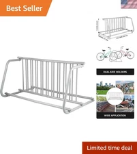 Bike Rack Floor Mount Dual Side Bike Stand Steel Grid 10 Bike Capacity 59 Inches