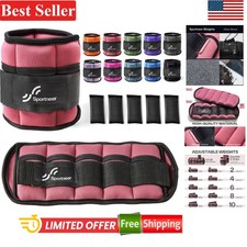 Adjustable Ankle Weights Set - 2-10 lbs Neoprene Leg Weights for Fitness