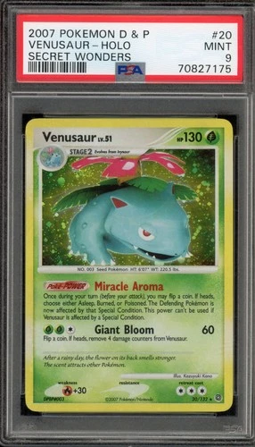 Pokemon Venusaur Secret Wonders Holo Rare #20 PSA 9 Mint