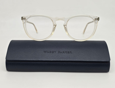Warby Parker Haskell 500 Crystal Clear Eyeglasses Frame w/ Case 49-22-145