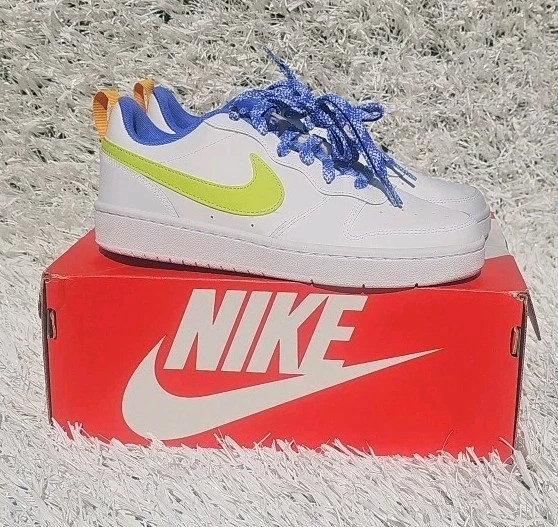Nike Court Borough Low 2 SE Youth taglia 6 anni bianco verde atomico blu
