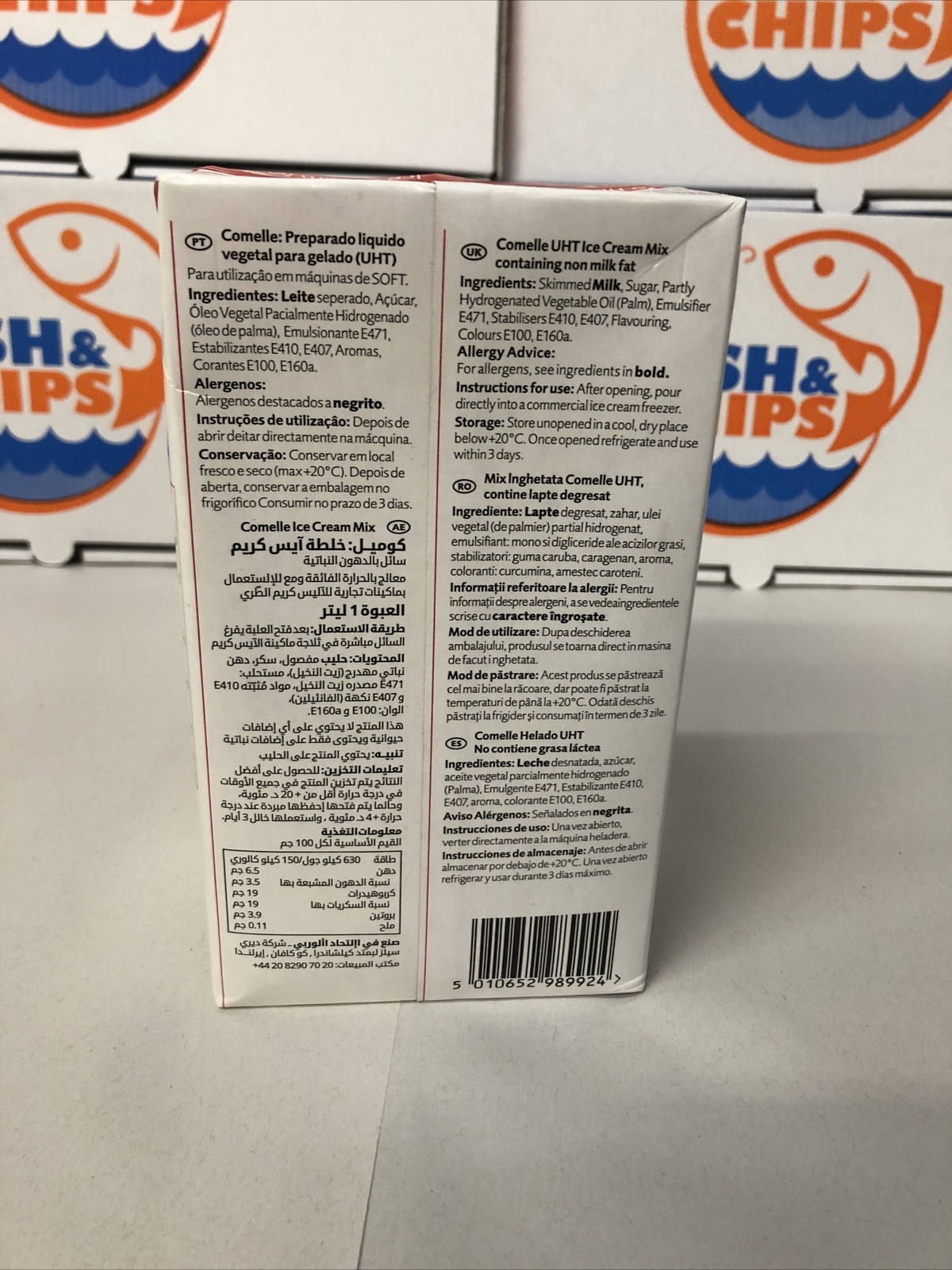 Comelle Ice Cream Mix 1 Litre Fish Chips 217323 Restaurant Cafe Deser