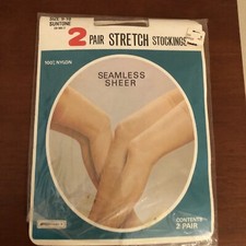 VINTAGE KMart GARTER Stockings  SUNTONE Stretch  Nylons  ONLY 1 pair  NOS