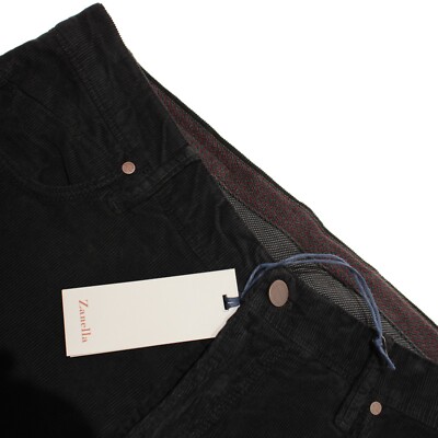 Zanella NWT 5 Pocket Jean Cut Pants Size 32 US Martin Solid Black Cotton Blend
