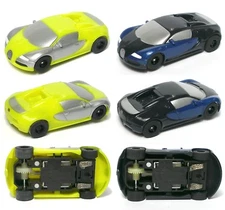 2015 Micro Scalextric Bugatti Veyron Hyper HO Slot Car MATCHED PAIR 1:64 G1108