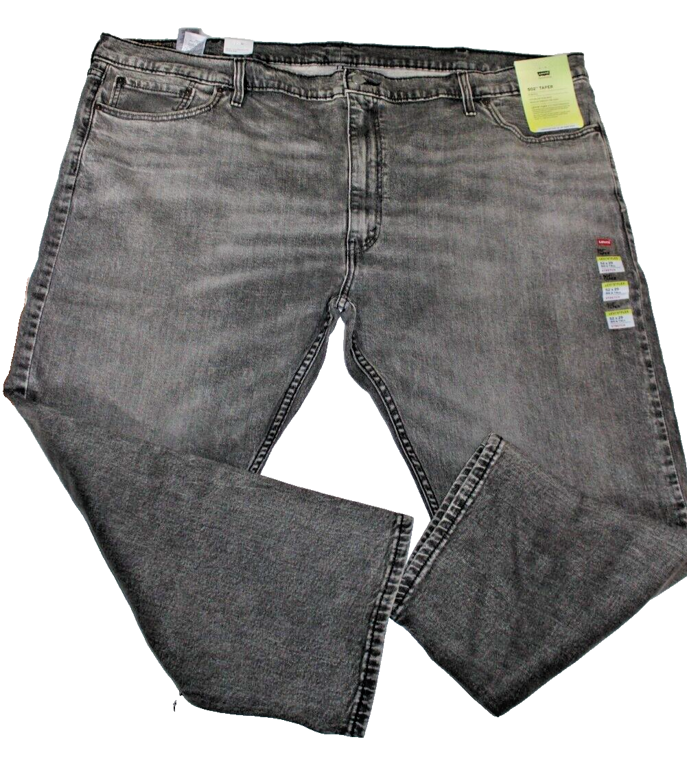 LEVI'S 502 REGULAR TAPER STRETCH GREY JEANS SZ: 52 X 29 NWT