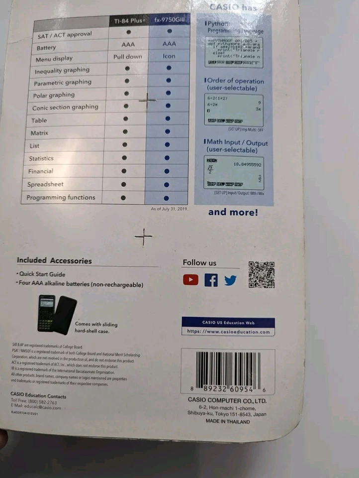 Casio fx-9750GIII Graphing Calculator - Black - Image 2 of 2