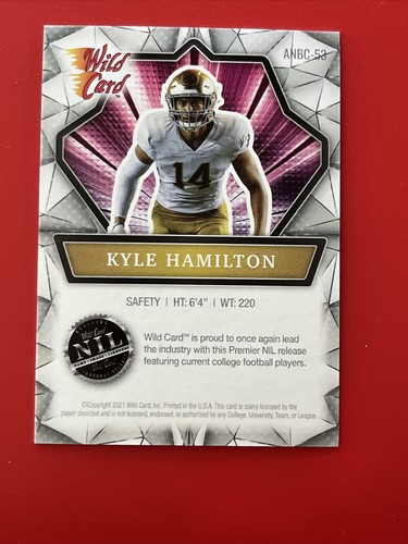 2021 Wild Card Allumination KYLE HAMILTON #ANBC-53 Baltimore Ravens ROOKIE C1 - Picture 2 of 2