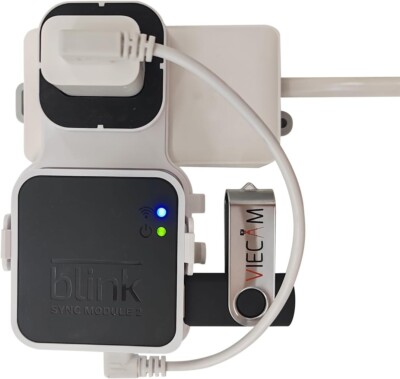 128GB USB Flash Drive and Outlet Wall Mount for Blink Sync Module 2: and Mount 2