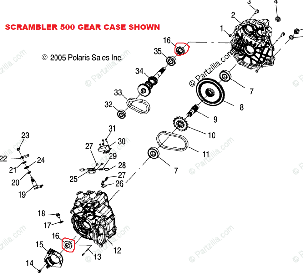TWO REAR MAIN DRIVE TRAIN GEARCASE SEAL 9916 POLARIS RANGER 425 500