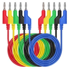 Sumnacon 5pcs Banana to Plug 3.3Ft/1M, Red, Yellow, Blue, Black, Green 