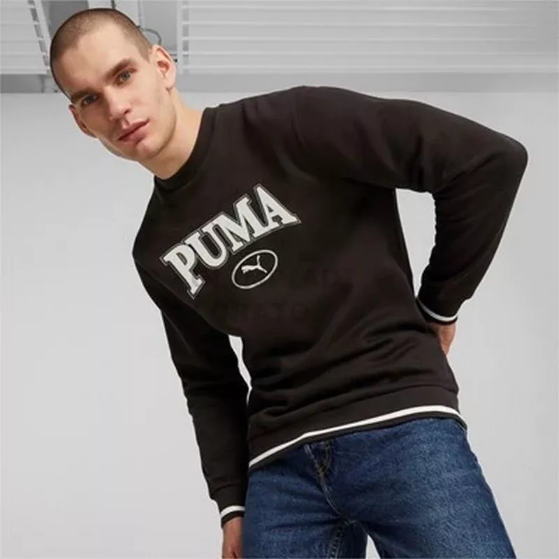 FELPA PUMA UOMO 676016 01 GIROCOLLO MAGLIA MANICHE LUNGHE NERO