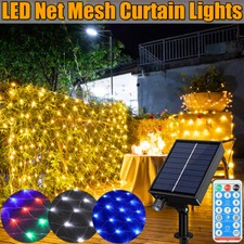 Solar LED Net Mesh Lights Fairy String Light Christmas Wedding Party Decor Lamp