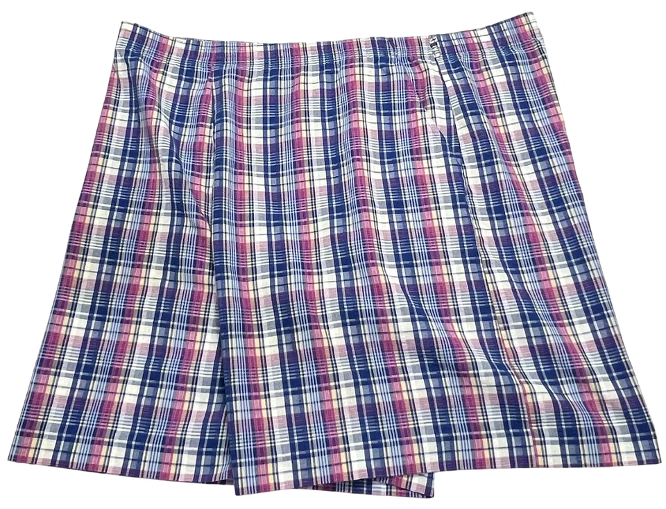 Vtg Jantzen Shorts Womens (18) Plaid 7.5" Chino Elastic Waist Preppy 80s 90s USA - Image 2 of 4