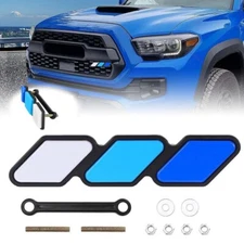 For Toyota Tacoma 4Runner Tundra Tri-color Front Grille Badge EMBLEM Cover Blue