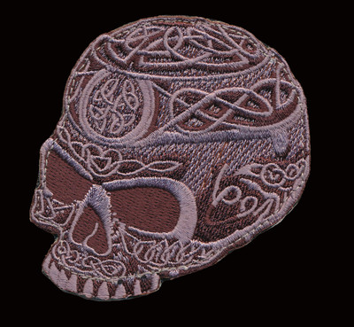 CELTIC GOTHIC SKULL EMBROIDERED INFIDEL CRUSADER MORALE HOOK LOOP PATCH ...