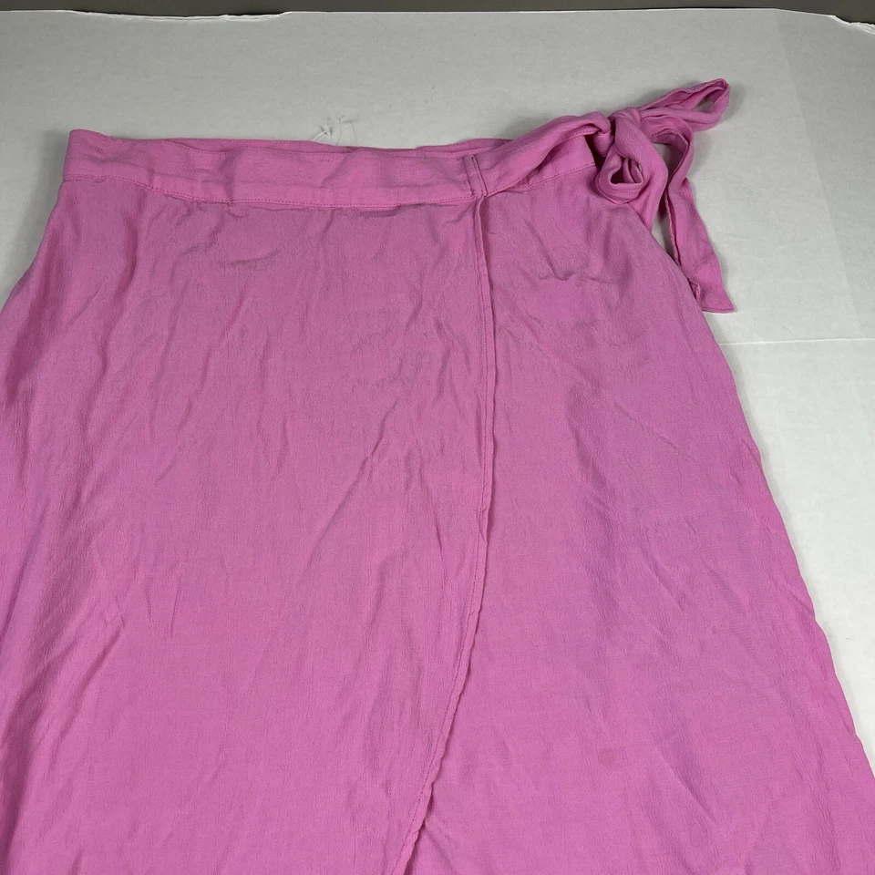 Falda envolvente midi American Eagle rosa corbata lateral Barbiecore Y2K suave niña PEQUEÑA Foto 3 de 4