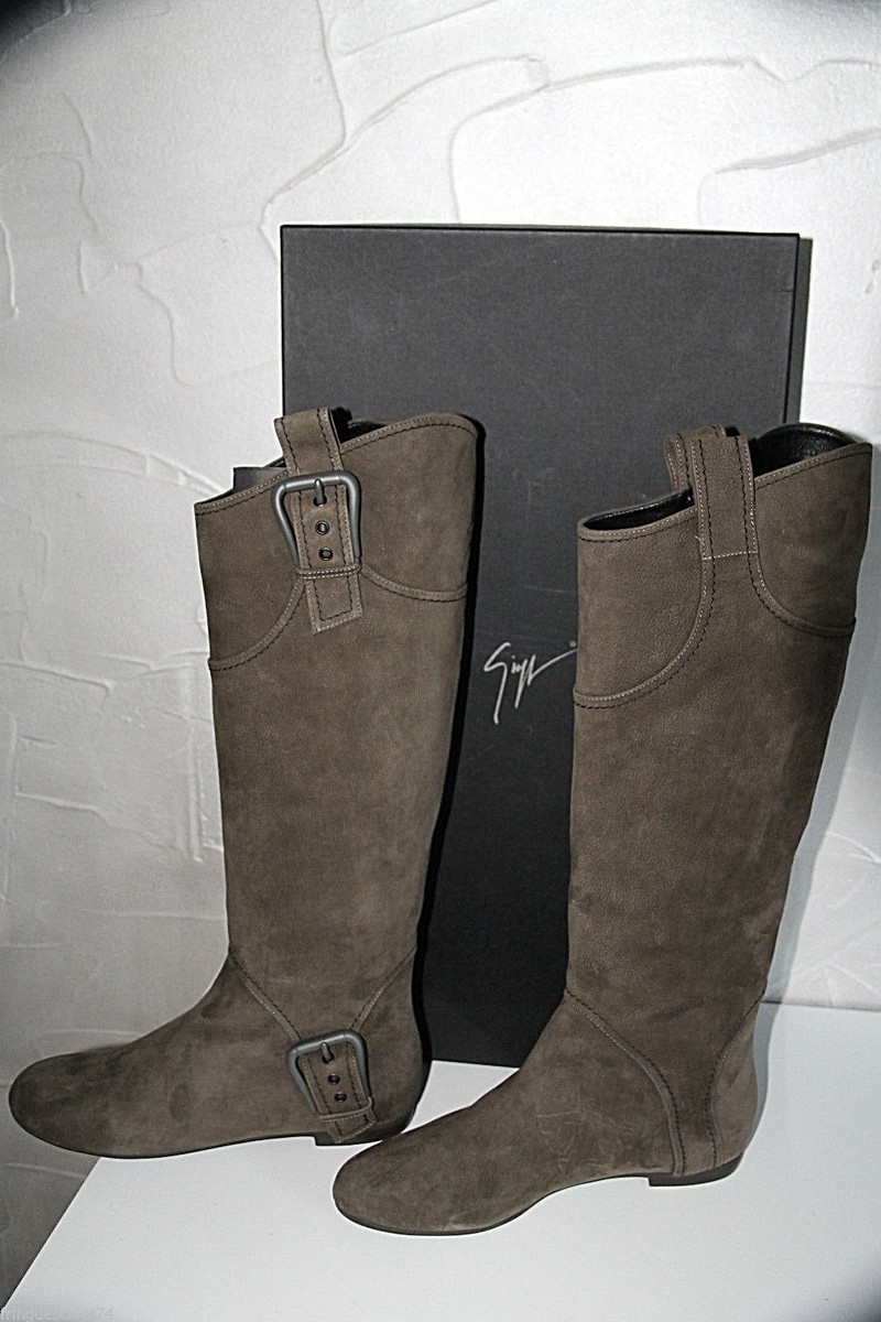 Bottillons Giuseppe Zanotti Design – Cuir Daim Noir, Taille 36, Talons Plats, Neufs Avec Boîte