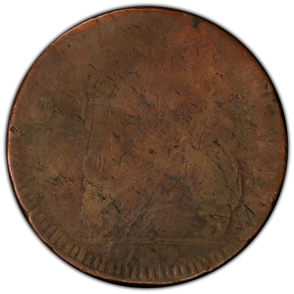 1787 CONNECTICUT COLONIAL COPPER DRAPED BUST FACING LEFT PCGS VG DETAIL#45199301 - Image 3 of 4