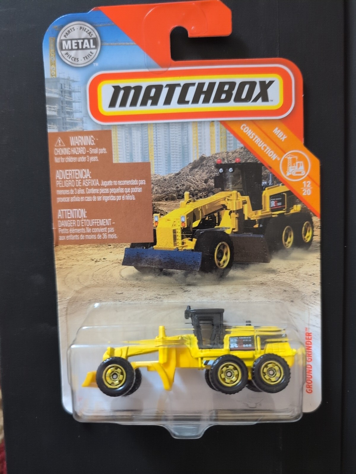 Matchbox MBX Construction Ground Grinder 12/20 48/125 Yellow