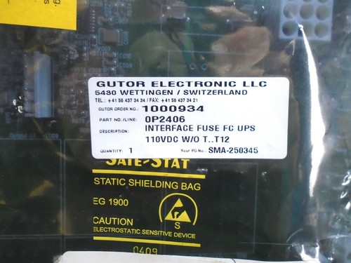 GUTOR - 0P2406 - INTERFACE FUSE FC UPS - 110VDC W.O. T1...T12 (FACTORY BAG) - Picture 2 of 7