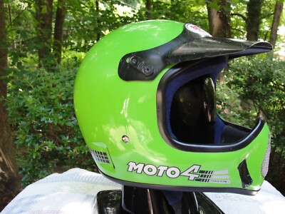 Vintage 1984 Lime Green BELL MOTO 4 Motocross Helmet Size Medium