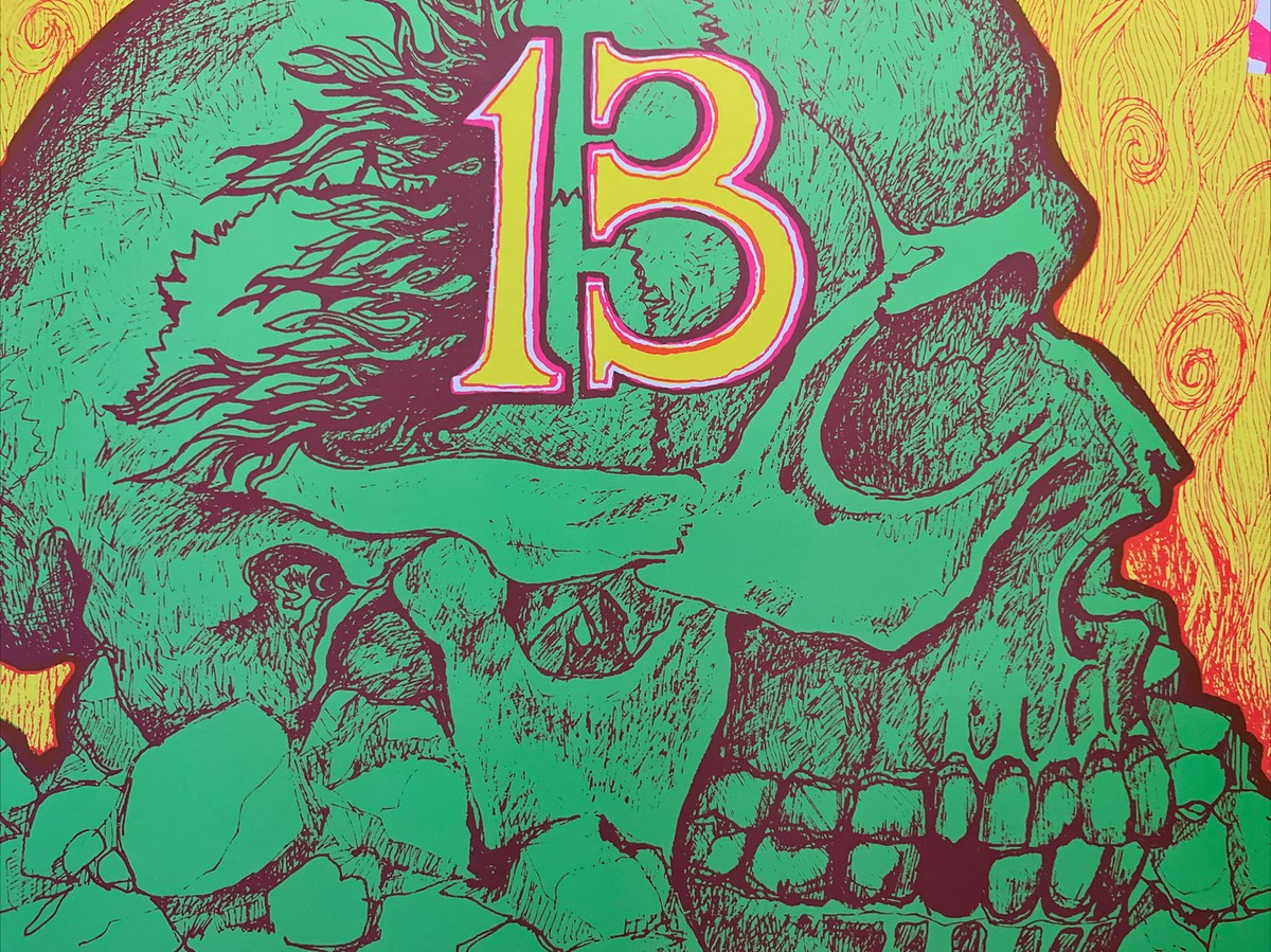 レア‼️USA 製　BLACKLIGHT SKULL POSTER スカルヘッド skull 13 original vintage poster blacklight skeleton psychedelic