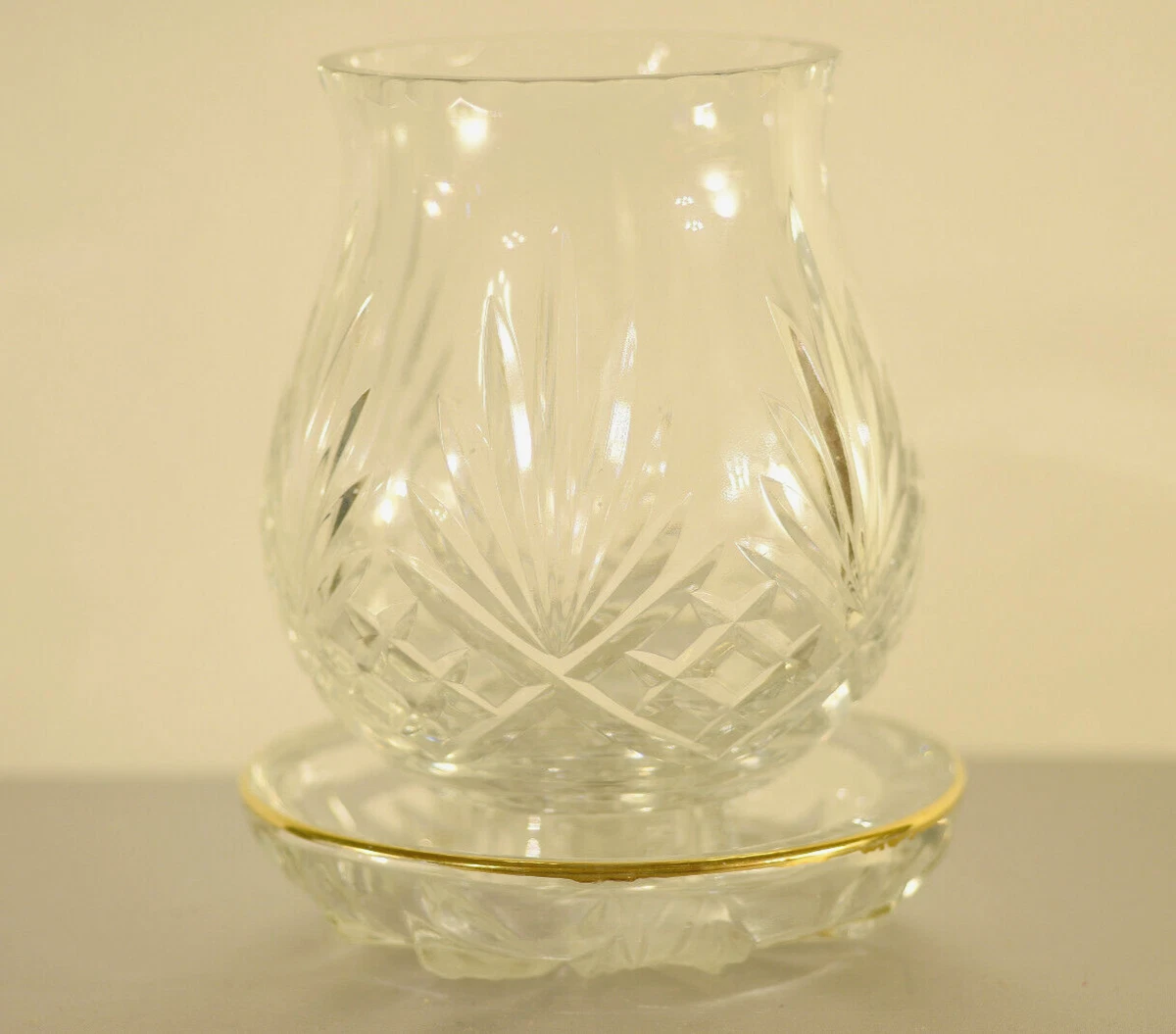 Cut glass hurricane lamp deals