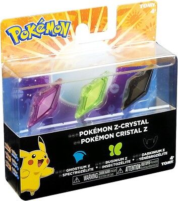 Pokemon Z Ring Ghostium Z Buginium Z Amp Darkinium Z Crystal 3 Pack Ebay