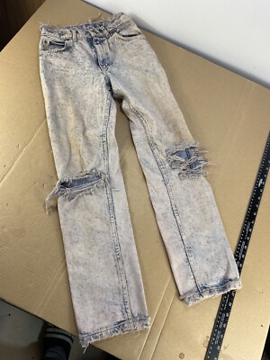 Vintage 90s 80s Distressed Thrashed Grunge Acid Wash Denim Jeans