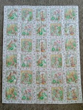 Handmade Baby Quilt Baby Bunnies Pastel 41x53 Hand Quilted Very Soft