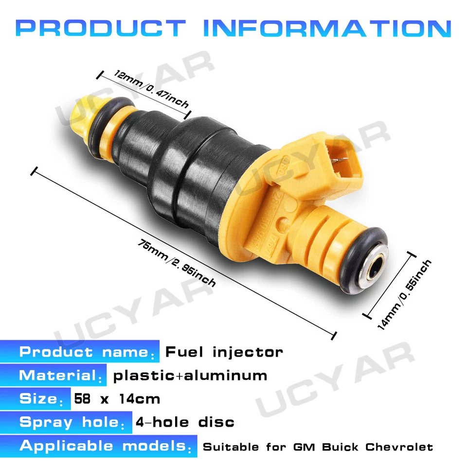 Upgrade Fuel Injector Set NEW X 8Pcs FOR Ford 7.0L F600, F700, F800 1991-1998 - Image 3 of 4