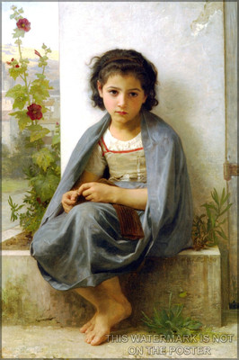 Poster, Many Sizes; Little Knitter William-Adolphe Bouguereau (1825-1905) - The