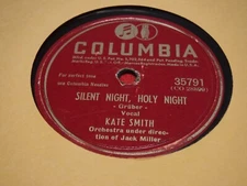Kate Smith 78 RPM Columbia 35791 Silent Night Holy Adeste Fideles Christmas 1940