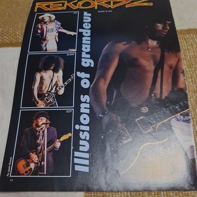 Vintage SLASH GUNS N ROSES AXL ROSE IZZY A4 POSTER KERRANG MAGAZINE CLIPPING