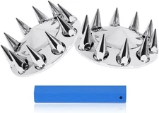 Chrome ABS Front Axle Wheel Cover for Semi Truck 22 inches, Spiked 